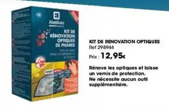 Autobacs KIT DE RENOVATION OPTIQUES offre