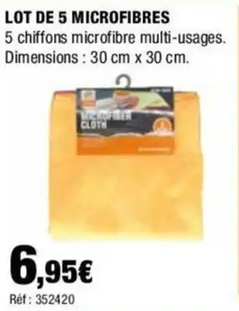 Autobacs LOT DE 5 MICROFIBRES offre