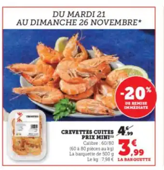 Hyper U CREVETTES CUITES PRIX MINI offre