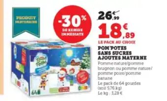 Hyper U Pom'Potes SANS SUCRES AJOUTES MATERNE offre