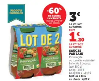 Hyper U SAUCES PANZANI offre