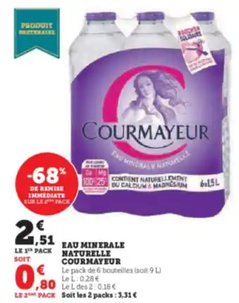 Hyper U EAU MINERALE NATURELLE COURMAYEUR offre