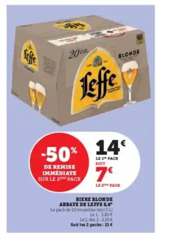 Hyper U BIERE BLONDE ABBAYE DE LEFFE offre