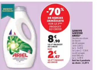 Hyper U LESSIVE LIQUIDE ARIEL offre