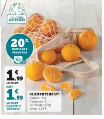 Hyper U CLEMENTINE U offre