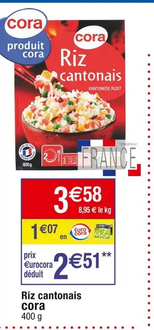 Cora x Carrefour Cora riz cantonais offre