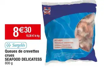 Cora x Carrefour Seafood delicatess queues de crevettes crues offre