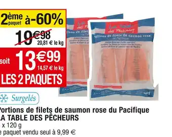 Cora x Carrefour La table des pêcheurs portions de filets de saumon rose du pacifique offre