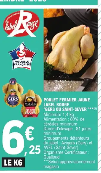 E.Leclerc POULET FERMIER JAUNE LABEL ROUGE offre