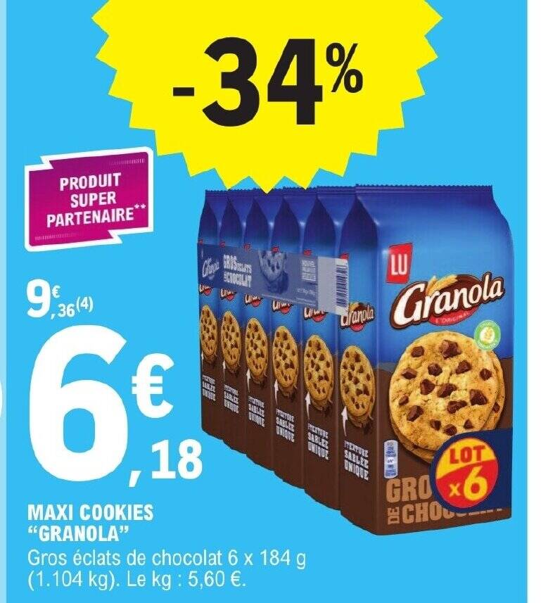 Promo MAXI COOKIES "GRANOLA" chez E.Leclerc
