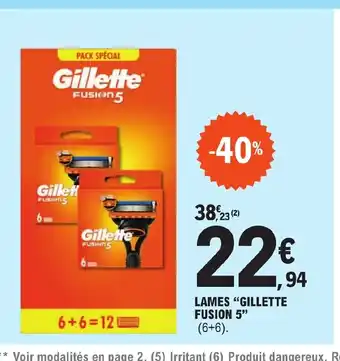 E.Leclerc LAMES "GILLETTE FUSION 5" offre