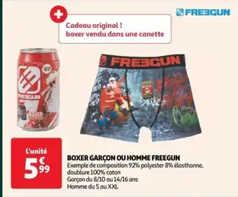Auchan BOXER GARÇON OU HOMME FREEGUN offre