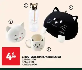 Auchan BOUTEILLE TRANSPARENTE CHAT offre