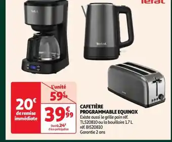 Auchan CAFETIÈRE PROGRAMMABLE EQUINOX offre