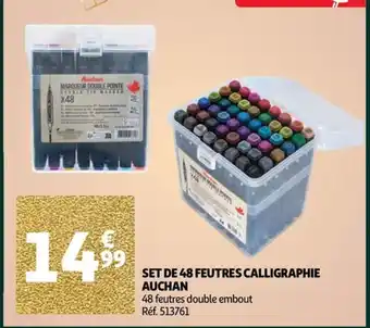 Auchan SET DE 48 FEUTRES CALLIGRAPHIE AUCHAN offre