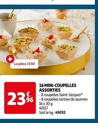 Auchan 16 MINI-COUPELLES ASSORTIES offre