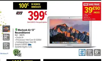 Carrefour Macbook Air 13 offre