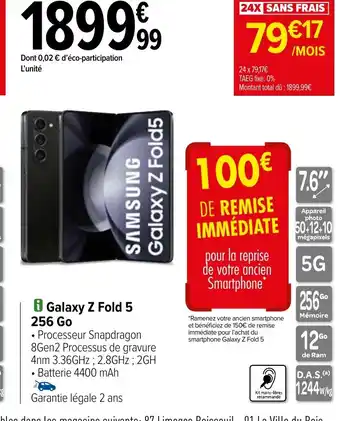 Carrefour Galaxy Z Fold 5 offre