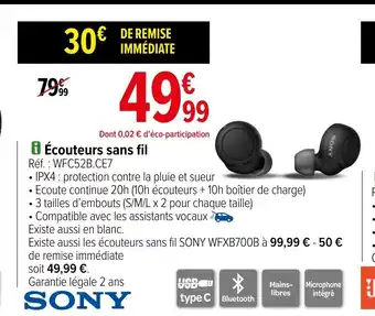 Carrefour Écouteurs sans fil offre