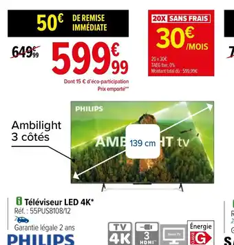 Carrefour i Téléviseur LED 4K offre