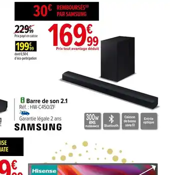 Carrefour Barre de son 2.1 offre