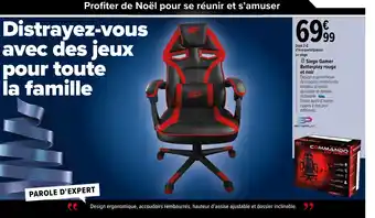 Carrefour i Siege Gamer Betterplay rouge et noir offre