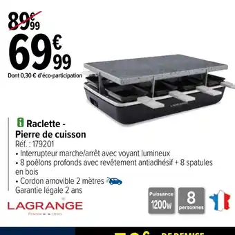 Carrefour i Raclette - Pierre de cuisson offre
