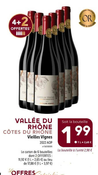 Lidl VALLÉE DU RHÔNE CÔTES DU RHÔNE Vieilles Vignes offre