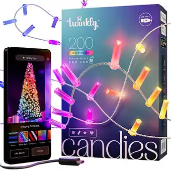 Brico Cash Twinkly- guirlande bougie connectéee ip20 12m 200 leds rgb fil transparent twinkly candies offre