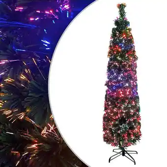 Bricomarché Vidaxl arbre de noël artificiel mince et support 180 cm fibre optique offre