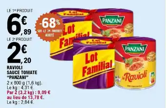 E.Leclerc RAVIOLI SAUCE TOMATE "PANZANI" offre
