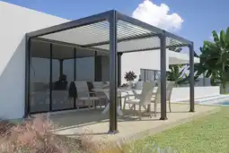 Jardiland Pergola adossée avec pieds arrière aluminium l.400 x l.300 cm offre