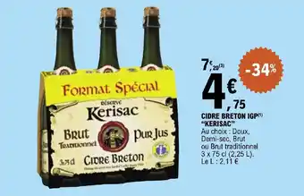 E.Leclerc CIDRE BRETON IGP(¹) "KERISAC" offre