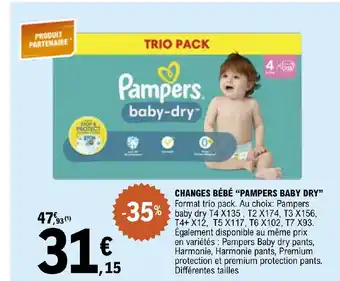 E.Leclerc CHANGES BÉBÉ "PAMPERS BABY DRY" offre