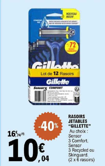 E.Leclerc RASOIRS JETABLES "GILLETTE" offre