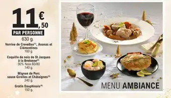 E.Leclerc Verrine de Crevettes (¹), Ananas et Clémentines 100 g. offre