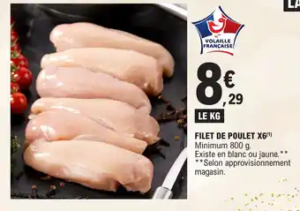 E.Leclerc FILET DE POULET X6(¹) offre