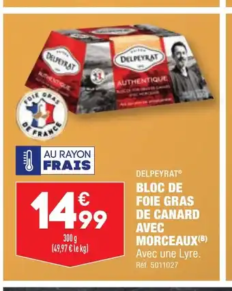 ALDI BLOC DE FOIE GRAS DE CANARD AVEC MORCEAUX offre