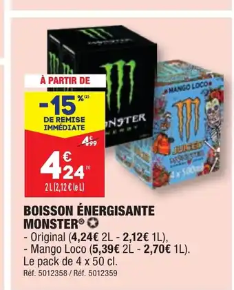 ALDI BOISSON ÉNERGISANTE MONSTER offre