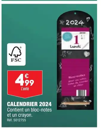 ALDI CALENDRIER 2024 offre