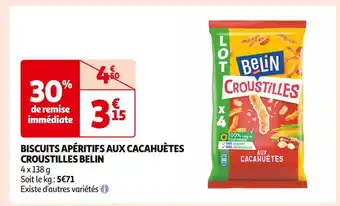 Auchan Supermarché Belin biscuits apéritifs aux cacahuètes croustilles offre