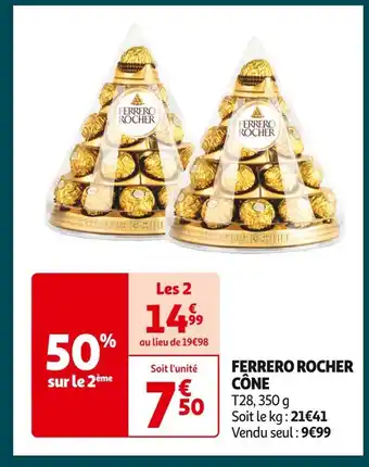 Auchan Supermarché Ferrero rocher ferrero rocher cône offre