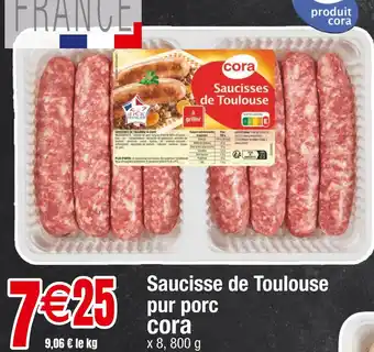 Cora saucisse de toulouse pur porc