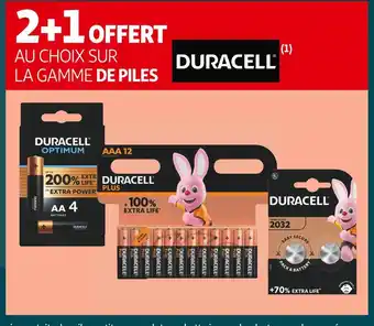 Duracell 2+1 offert au choix sur la gamme de piles duracell