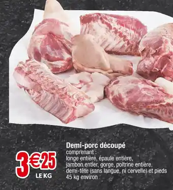 Demi-porc découpé