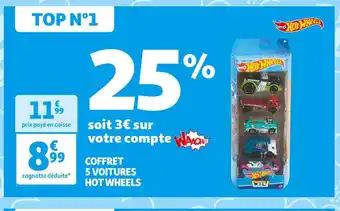 Auchan Supermarché Hot wheels coffret 5 voitures offre
