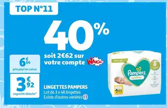 Auchan Supermarché Pampers lingettes offre