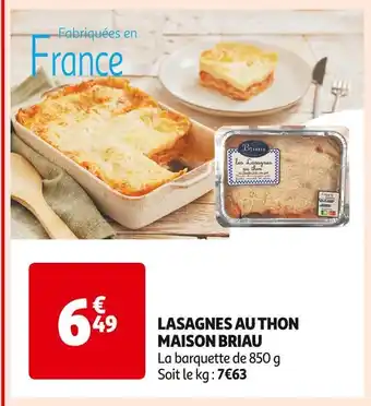 Auchan Supermarché Maison briau lasagnes au thon offre