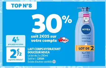Auchan Supermarché Nivea lait corps hydratant douceur offre