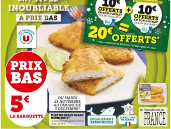 U Express U filet de merlu blanc meuniere offre